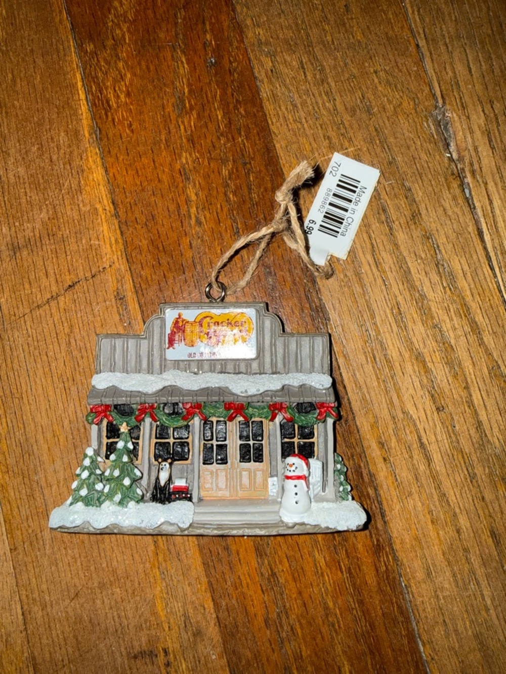 Cracker Barrel Holiday Shop Ornament in Green and Red by